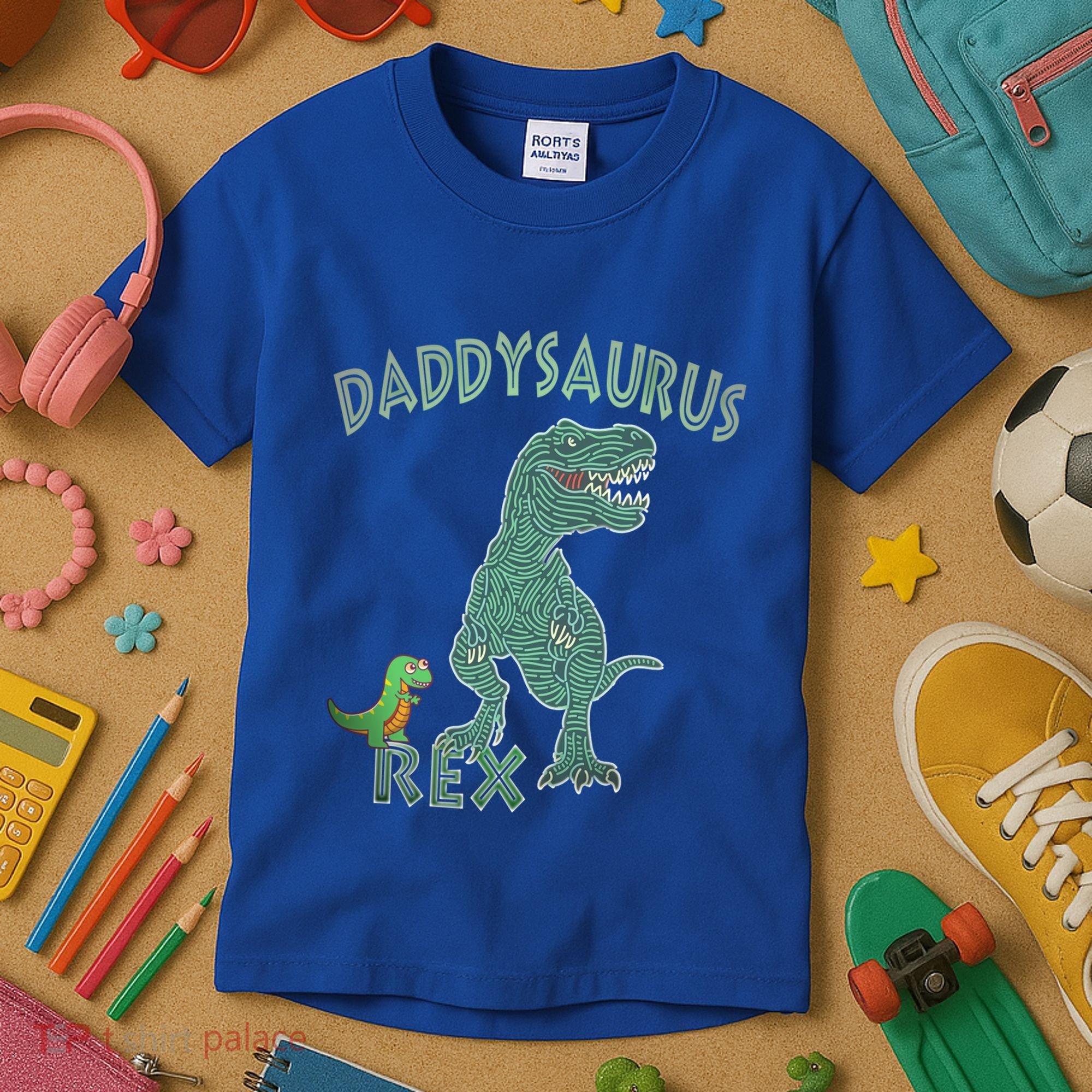 Daddysaurus Rex Tyrannosaurus Dino Dad Funny Gift Kids T-Shirt