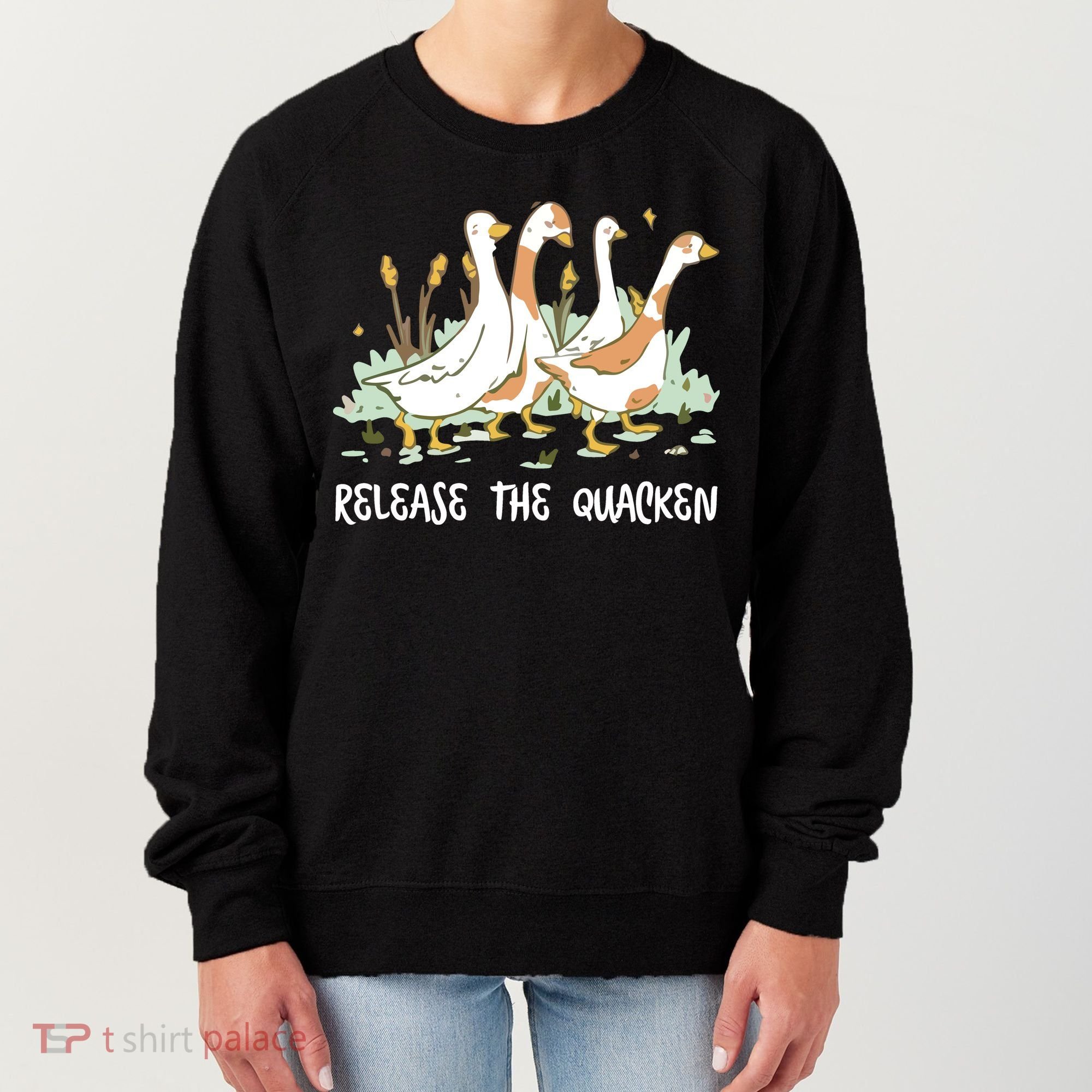 Ducks Release The Quacken Cute Duck Women's Sweatshirt