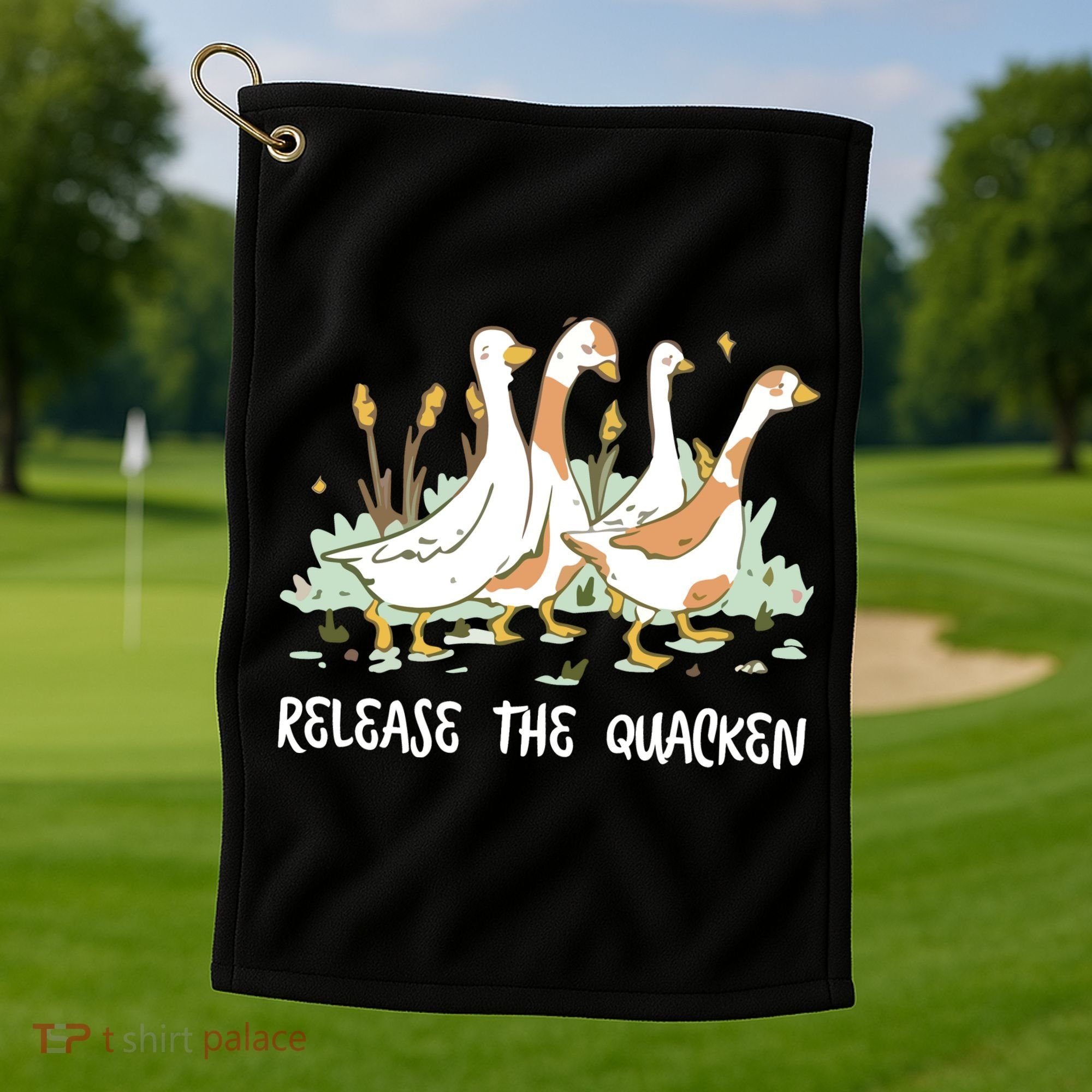 Ducks Release The Quacken Cute Duck Golf Towel