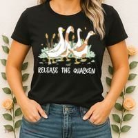 Ducks Release The Quacken Cute Duck Women's T-Shirt thumb 2