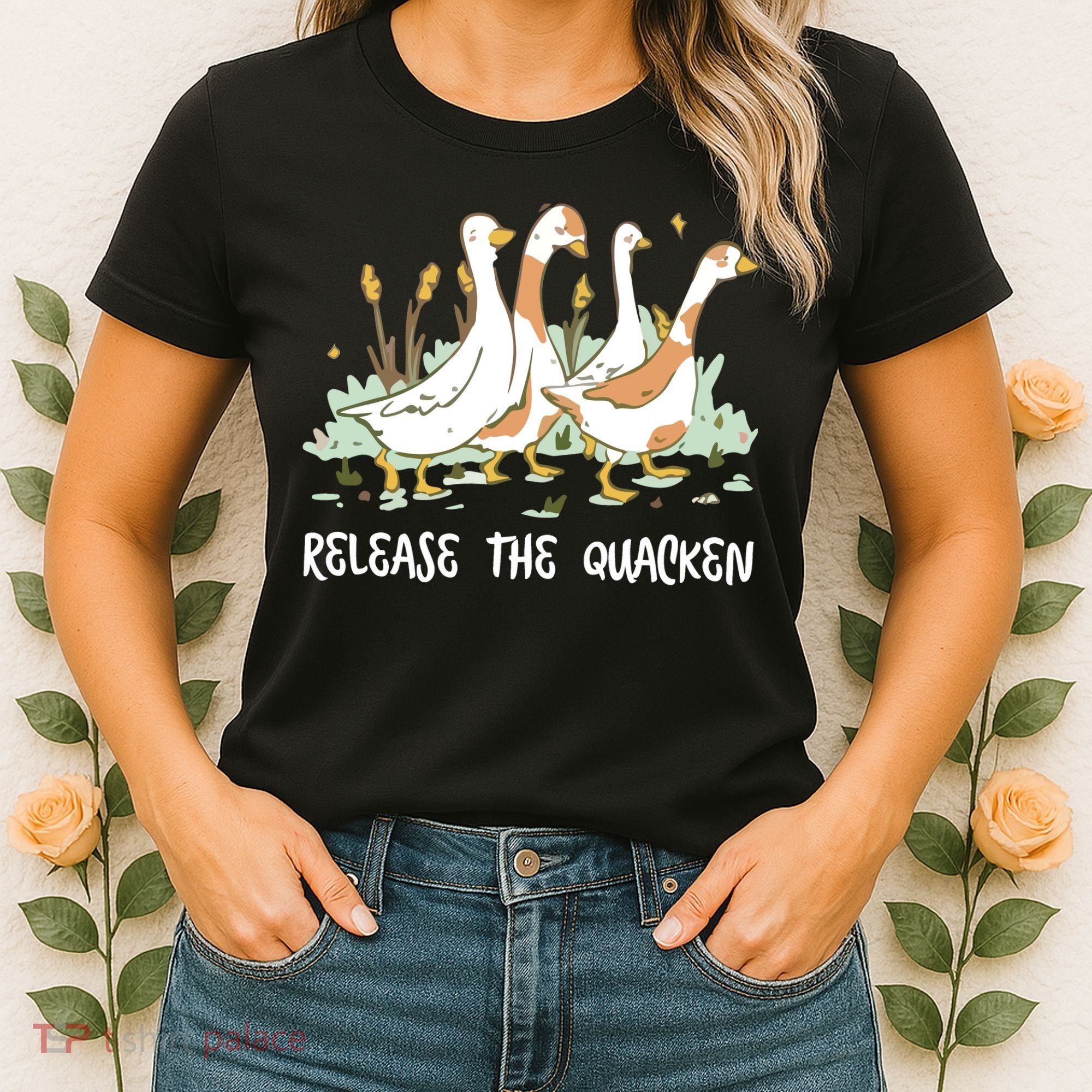 Ducks Release The Quacken Cute Duck Women's T-Shirt