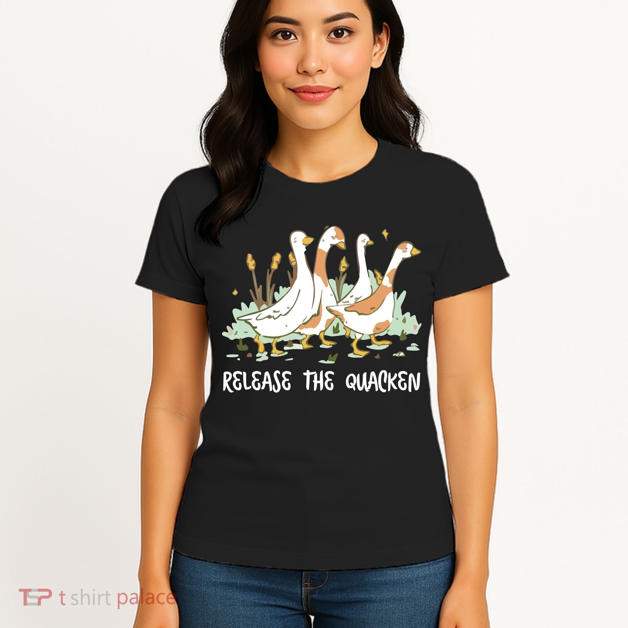 Ducks Release The Quacken Cute Duck Women's T-Shirt