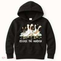 Ducks Release The Quacken Cute Duck Kids Hoodie thumb 0