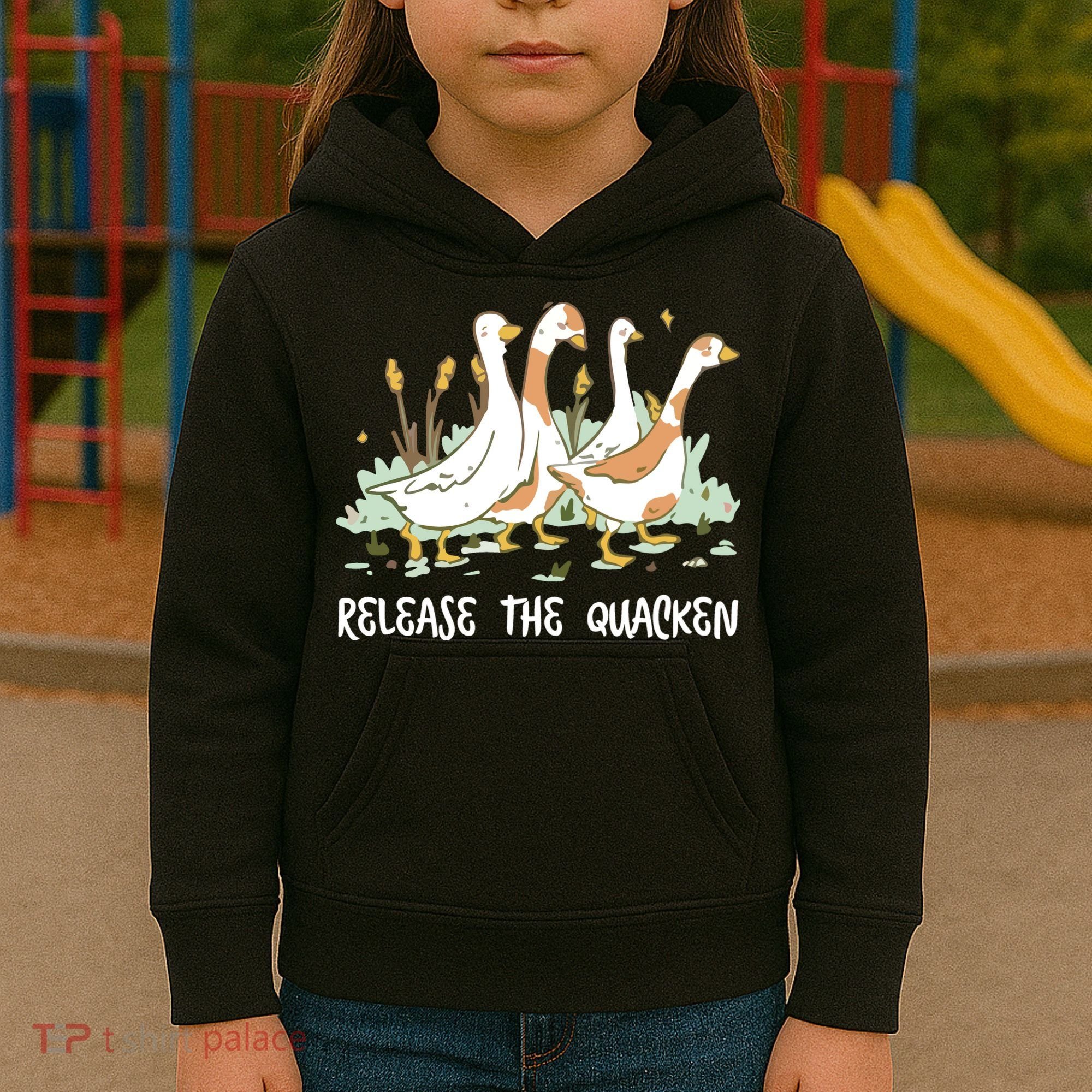 Ducks Release The Quacken Cute Duck Kids Hoodie