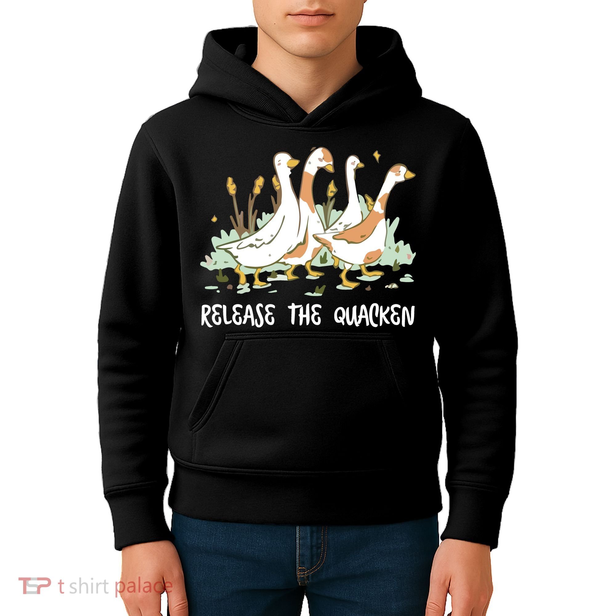 Ducks Release The Quacken Cute Duck Kids Hoodie