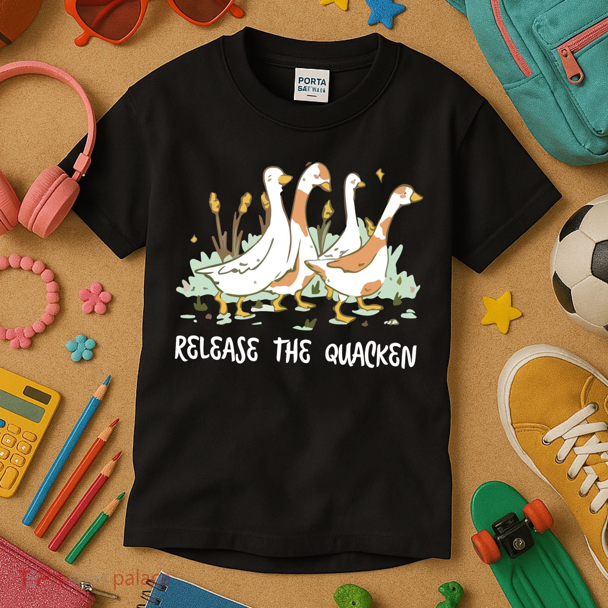 Ducks Release The Quacken Cute Duck Kids T-Shirt