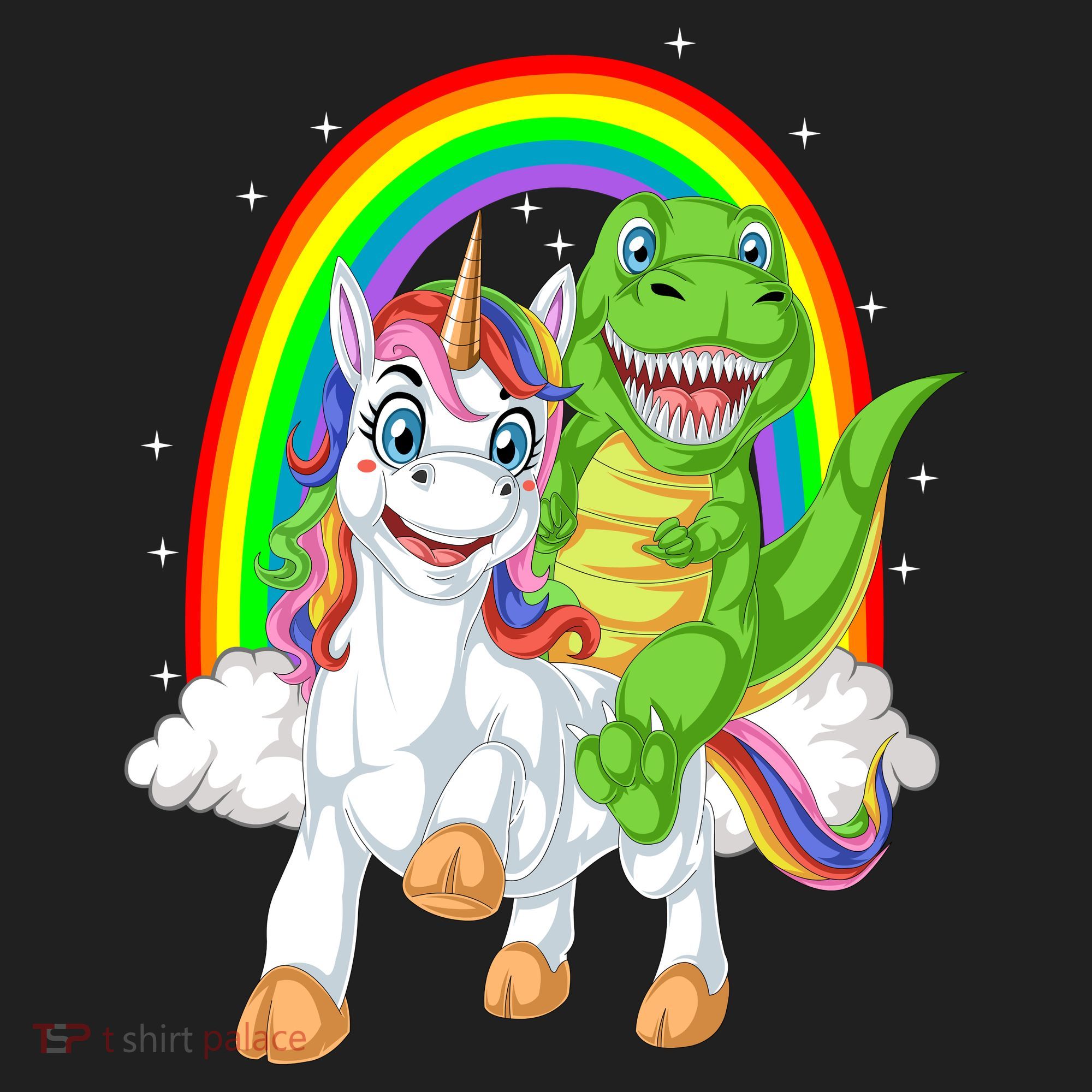 Dinosaur Riding Unicorn Women's Sweatshirt