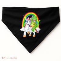 Dinosaur Riding Unicorn USA-Made Doggie Bandana thumb 0