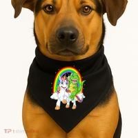 Dinosaur Riding Unicorn USA-Made Doggie Bandana thumb 1