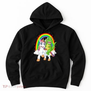 Dinosaur Riding Unicorn Hoodie