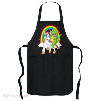 Dinosaur Riding Unicorn Apron