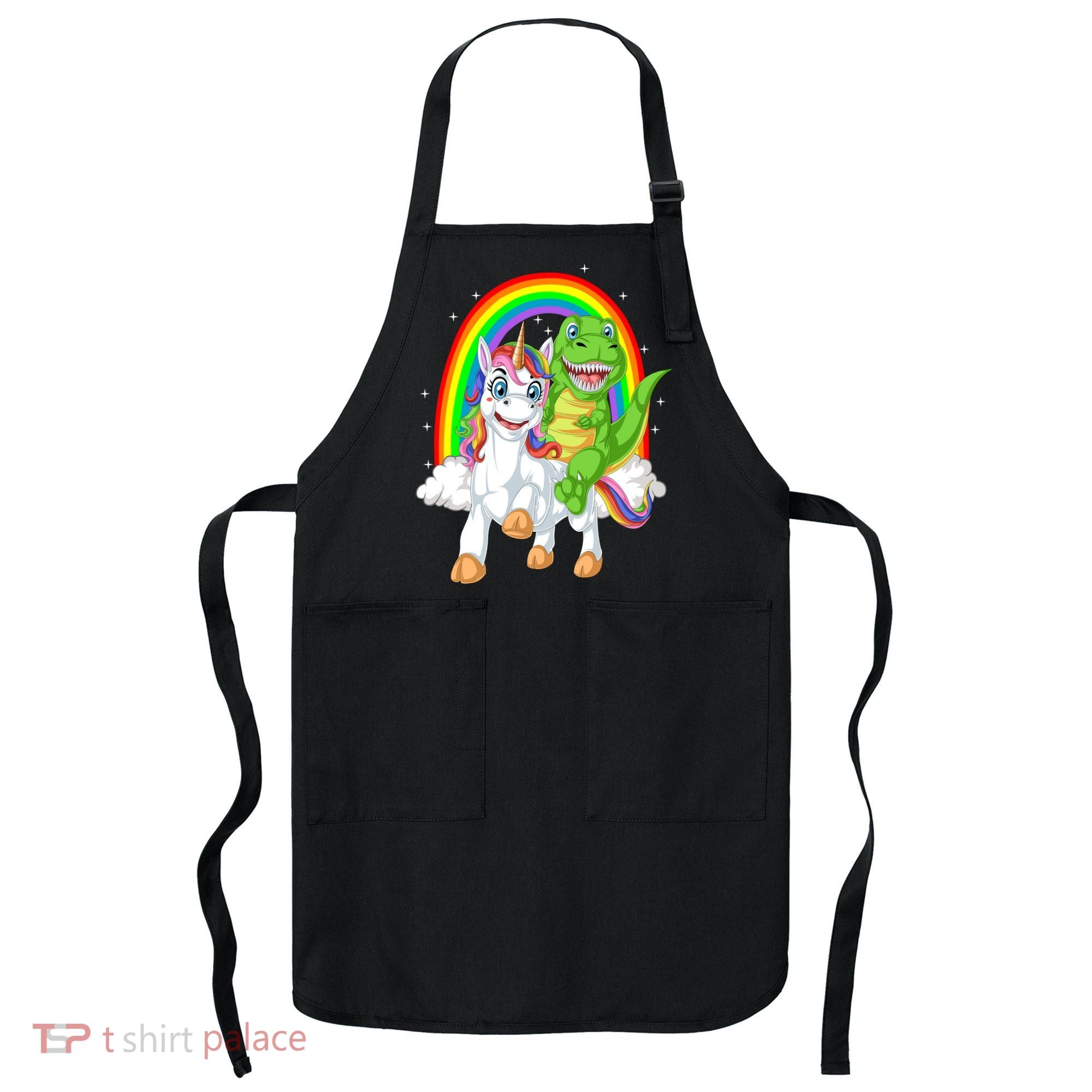 Dinosaur Riding Unicorn Apron