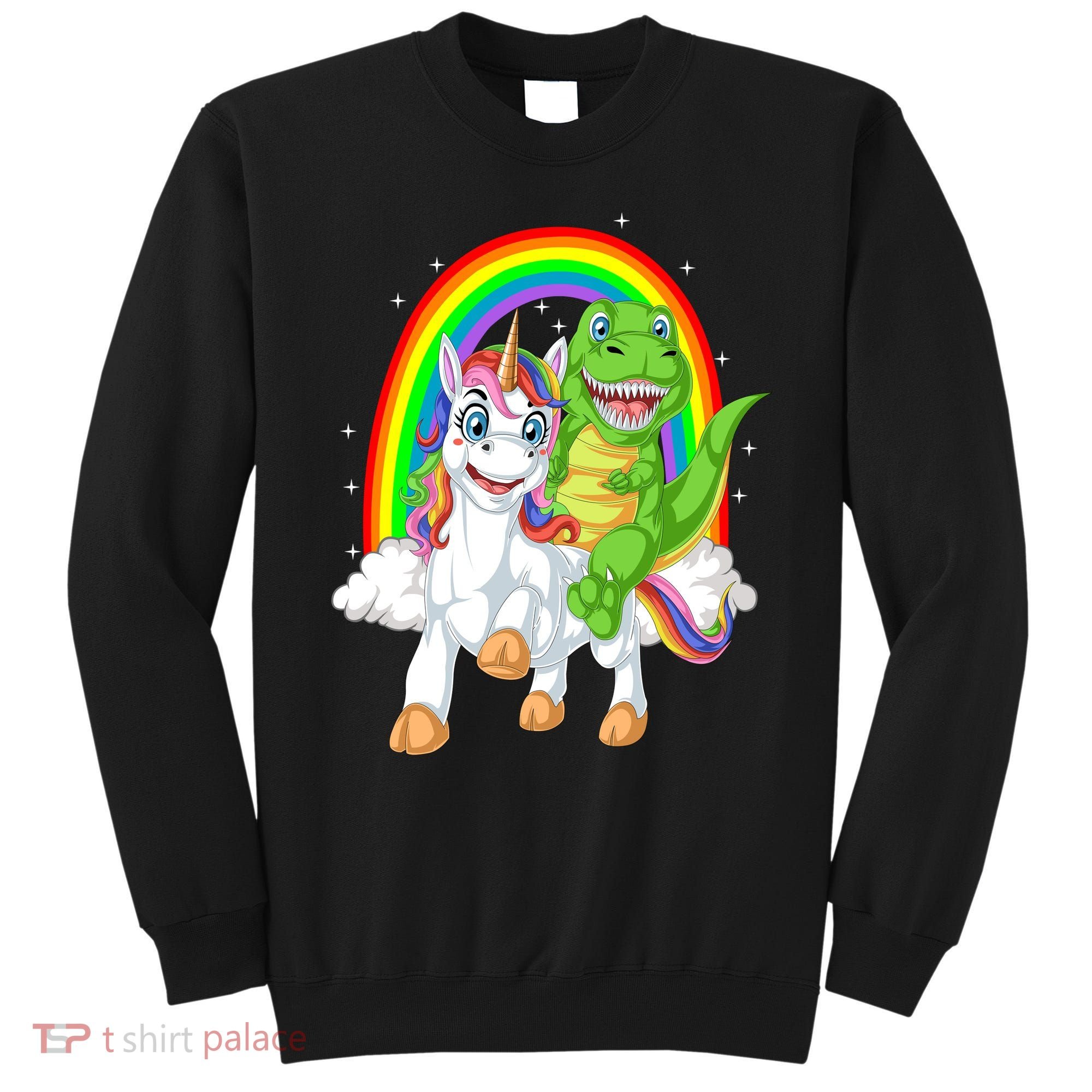 Dinosaur Riding Unicorn Sweatshirt