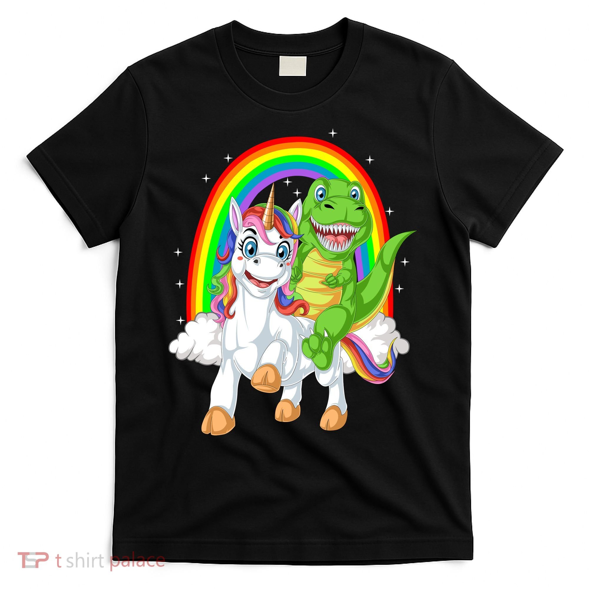 Dinosaur Riding Unicorn T-Shirt