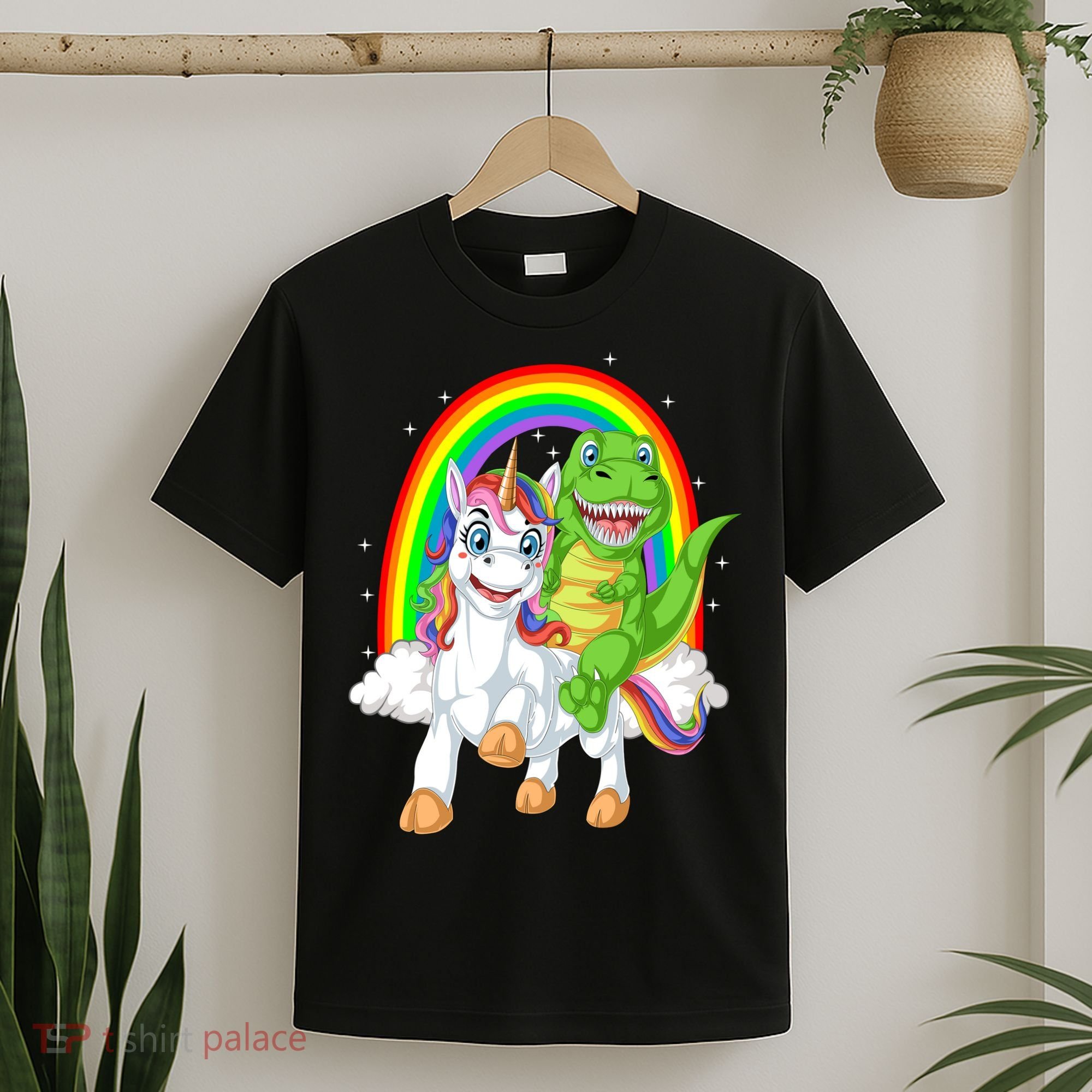 Dinosaur Riding Unicorn T-Shirt