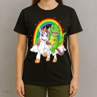 Dinosaur Riding Unicorn T-Shirt thumb 4