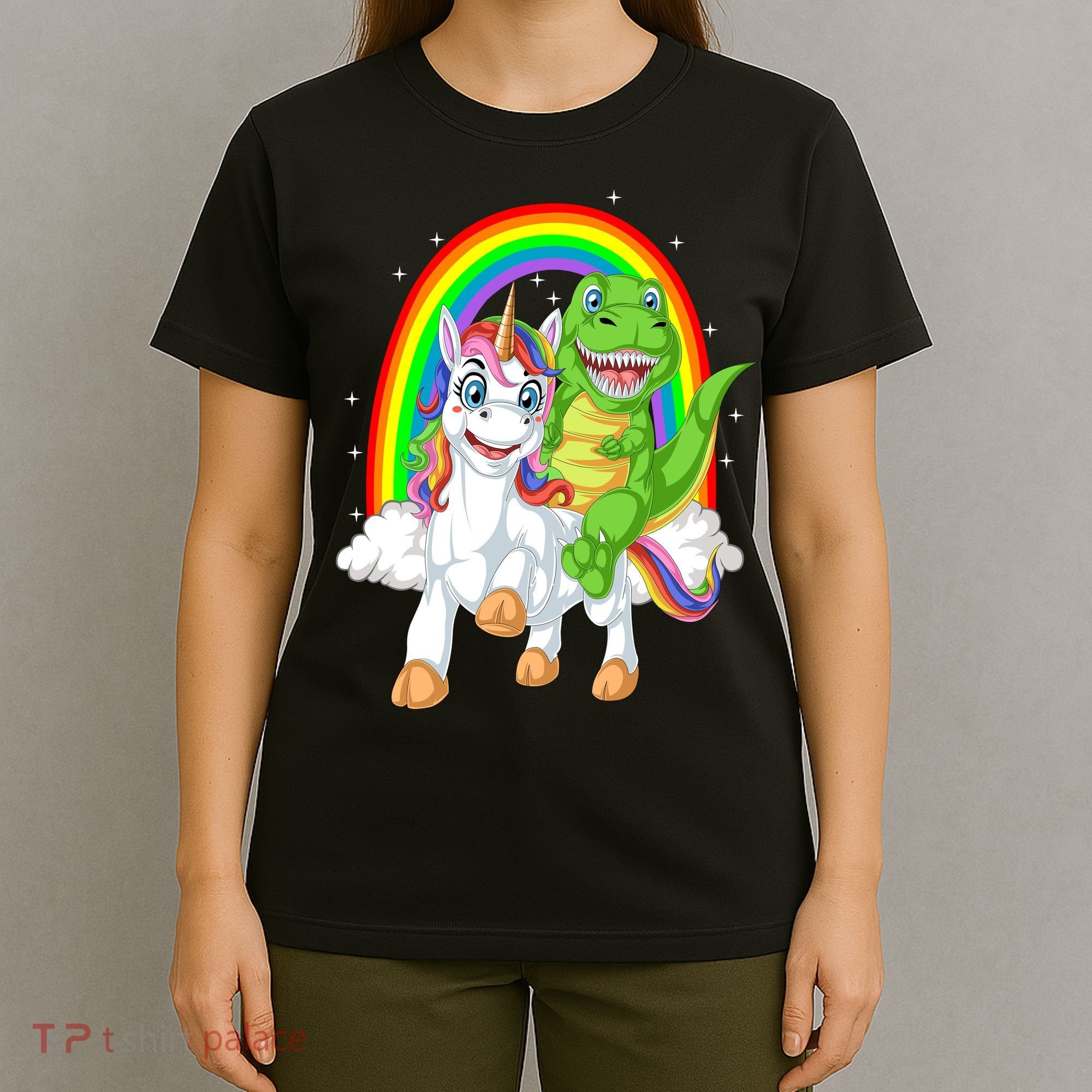 Dinosaur Riding Unicorn T-Shirt