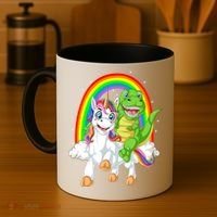Dinosaur Riding Unicorn Coffee Mug thumb 4