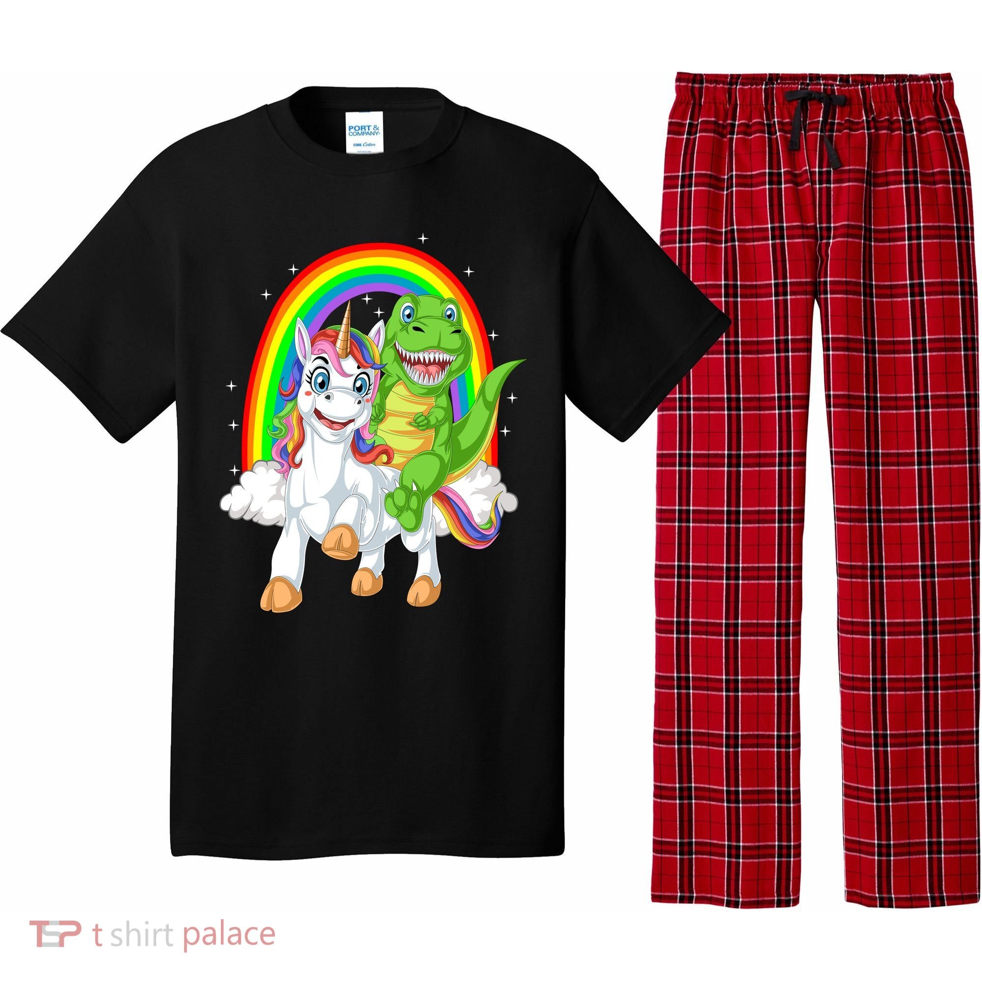 Dinosaur Riding Unicorn Pajama Set