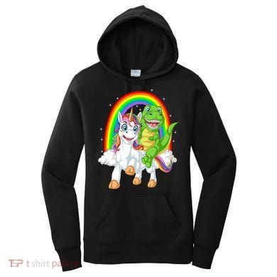 Dinosaur Riding Unicorn Women's Hoodie