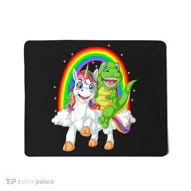 Dinosaur Riding Unicorn Mousepad