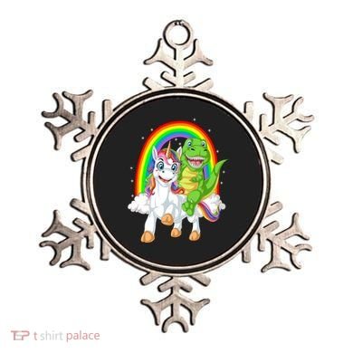 Dinosaur Riding Unicorn Ornament