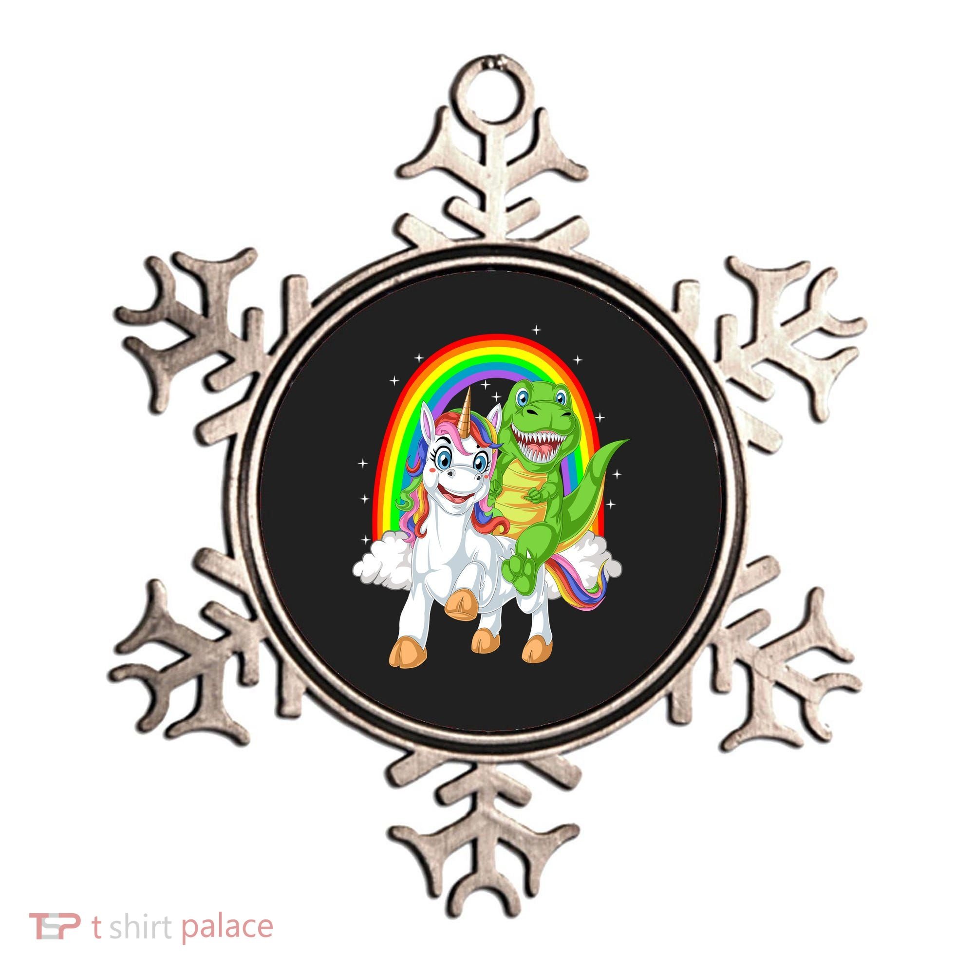 Dinosaur Riding Unicorn Ornament