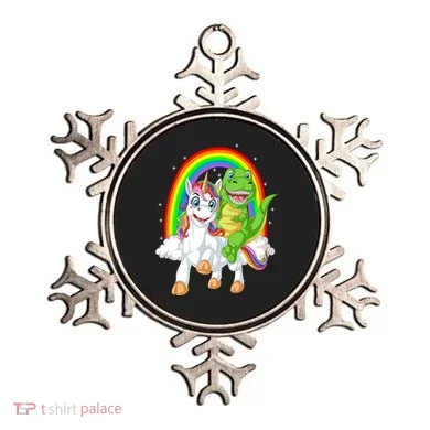 Dinosaur Riding Unicorn Ornament