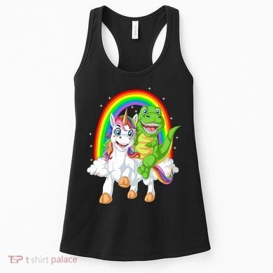Dinosaur Riding Unicorn Women's Tank Top