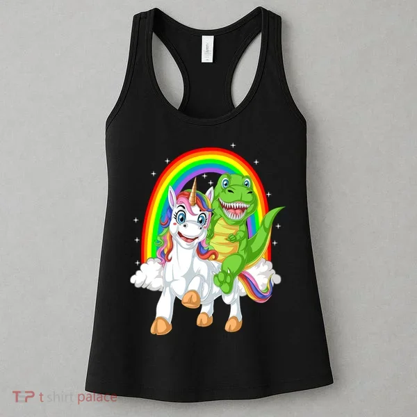 Dinosaur Riding Unicorn Women's Tank Top