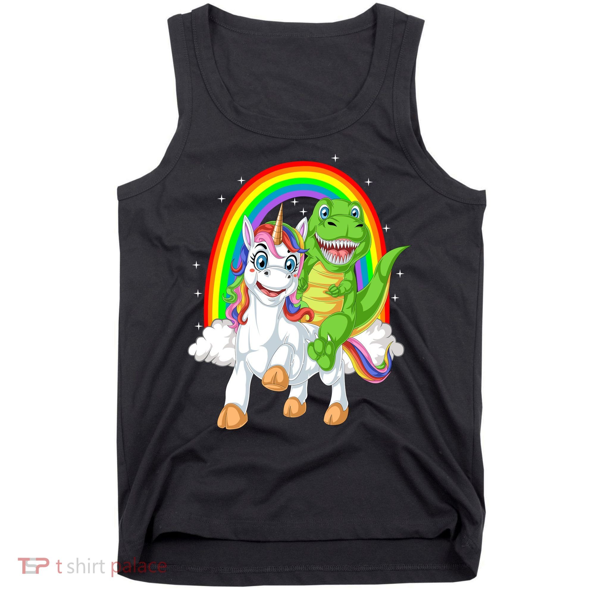 Dinosaur Riding Unicorn Tank Top