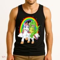 Dinosaur Riding Unicorn Tank Top thumb 3