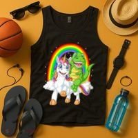 Dinosaur Riding Unicorn Tank Top thumb 4