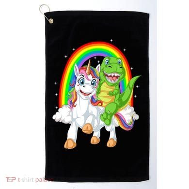 Dinosaur Riding Unicorn Golf Towel