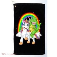 Dinosaur Riding Unicorn Golf Towel thumb 0