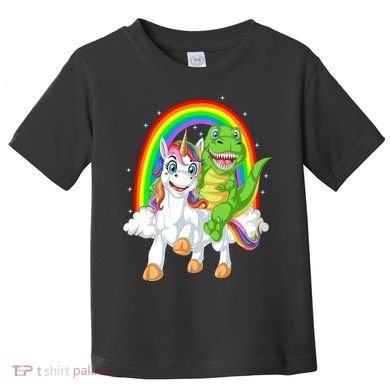 Dinosaur Riding Unicorn Toddler T-Shirt