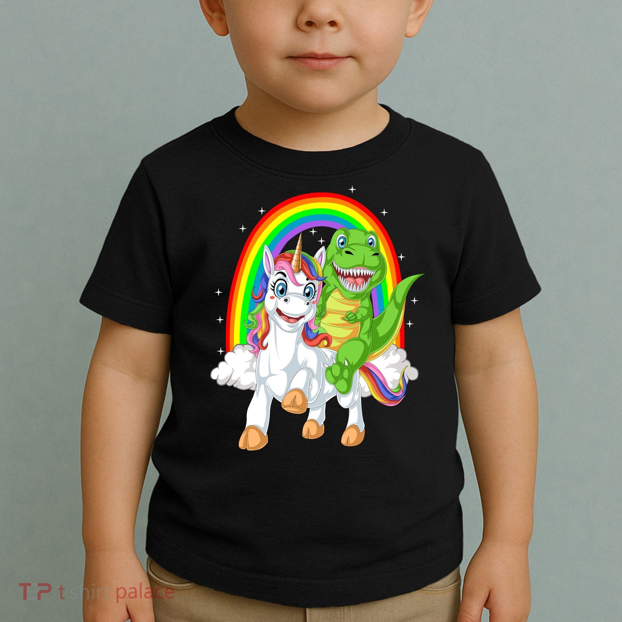Dinosaur Riding Unicorn Toddler T-Shirt