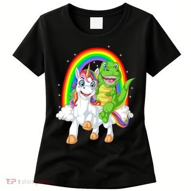Dinosaur Riding Unicorn Women's T-Shirt