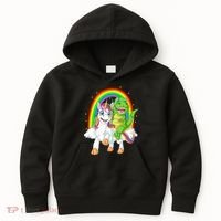 Dinosaur Riding Unicorn Kids Hoodie thumb 0