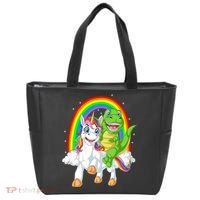Dinosaur Riding Unicorn Tote Bag thumb 0