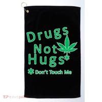 Drugs Not Hugs Don't Touch Me Golf Towel thumb 0