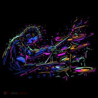 Drummer Abstract USA-Made Doggie Bandana thumb 2