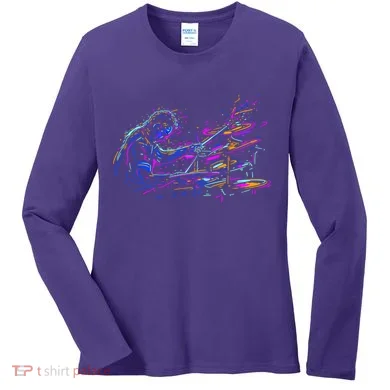 Drummer Abstract Women's Long Sleeve Shirt