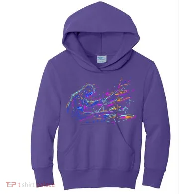 Drummer Abstract Kids Hoodie