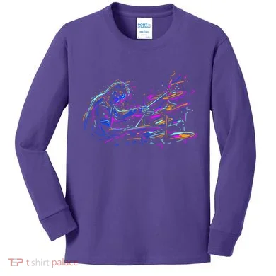 Drummer Abstract Kids Long Sleeve Shirt