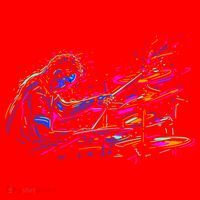 Drummer Abstract Santa Hat thumb 1
