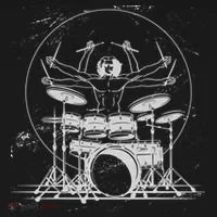 Drummer Playing Rock Band Illustration Bucket Hat thumb 4
