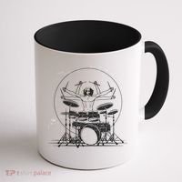 Drummer Playing Rock Band Illustration Coffee Mug thumb 1