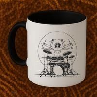Drummer Playing Rock Band Illustration Coffee Mug thumb 2