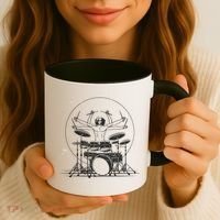 Drummer Playing Rock Band Illustration Coffee Mug thumb 3